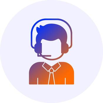 Helpdesk Icon Minimal Gradient Style vector