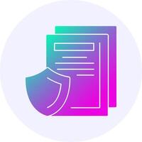 Document protection Icon Minimal Gradient Style vector
