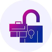 Unlock Icon Minimal Gradient Style vector