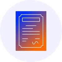 Certificate Icon Minimal Gradient Style vector