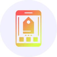 Tag Mobile Interface Icon Minimal Gradient Style vector