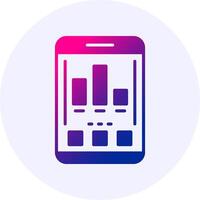 Chart Mobile Interface Icon Minimal Gradient Style vector