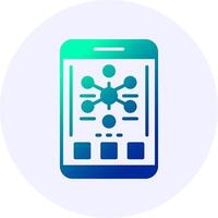 Graph Mobile Interface Icon Minimal Gradient Style vector