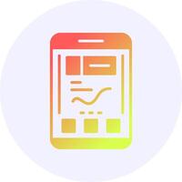 Analytics Mobile Interface Icon Minimal Gradient Style vector