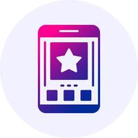 Star Mobile Interface Icon Minimal Gradient Style vector