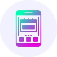 Calendar Mobile Interface Icon Minimal Gradient Style vector