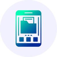 Folder Mobile Interface Icon Minimal Gradient Style vector