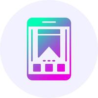 Bookmark Mobile Interface Icon Minimal Gradient Style vector