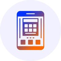 Calculator Mobile Interface Icon Minimal Gradient Style vector