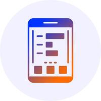 Statistics Mobile Interface Icon Minimal Gradient Style vector