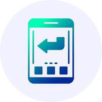 Back Mobile Interface Icon Minimal Gradient Style vector