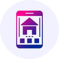 Home Mobile Interface Icon Minimal Gradient Style vector