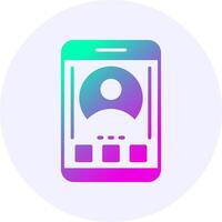 Profile Mobile Interface Icon Minimal Gradient Style vector