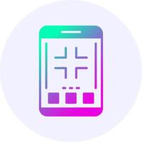 Exit full screen Mobile Interface Icon Minimal Gradient Style vector
