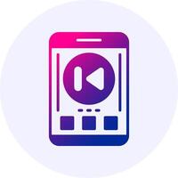 Skip backward Mobile Interface Icon Minimal Gradient Style vector