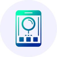Search Mobile Interface Icon Minimal Gradient Style vector