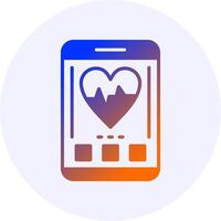 Heartbeat Mobile Interface Icon Minimal Gradient Style vector