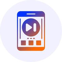 Skip forward Mobile Interface Icon Minimal Gradient Style vector