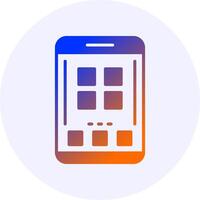 Menu Mobile Interface Icon Minimal Gradient Style vector