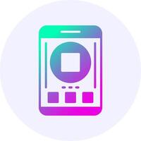Stop Mobile Interface Icon Minimal Gradient Style vector