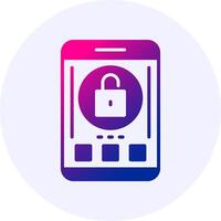 Unlock Mobile Interface Icon Minimal Gradient Style vector