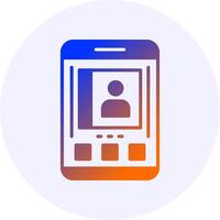Contacts Mobile Interface Icon Minimal Gradient Style Design vector