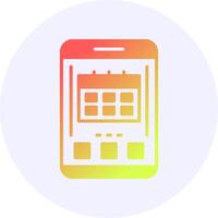 Calendar Mobile Interface Icon Minimal Gradient Style Design vector