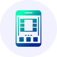 Mobile Interface Icon Minimal Gradient Style vector