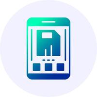 Save Mobile Interface Icon Minimal Gradient Style vector