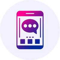 Comment Mobile Interface Icon Minimal Gradient Style vector