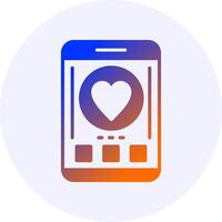 Like Mobile Interface Icon Minimal Gradient Style vector
