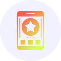 Star Mobile Interface Icon Minimal Gradient Style Design vector