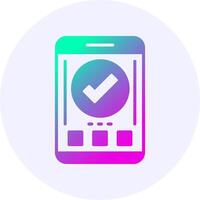 Checkmark Mobile Interface Icon Minimal Gradient Style vector