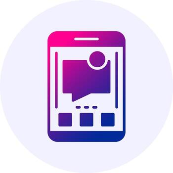 Messages Mobile Interface Icon Minimal Gradient Style vector