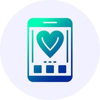 Heart Mobile Interface Icon Minimal Gradient Style vector