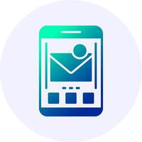 Mail Mobile Interface Icon Minimal Gradient Style vector