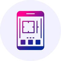 Camera Mobile Interface Icon Minimal Gradient Style vector