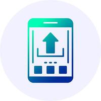 Upload Mobile Interface Icon Minimal Gradient Style vector