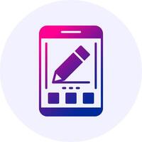 Edit Mobile Interface Icon Minimal Gradient Style vector