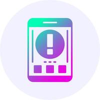 Warning Mobile Interface Icon Minimal Gradient Style vector