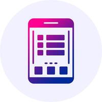 Menu Mobile Interface Icon Minimal Gradient Style Design vector