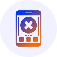 Close Mobile Interface Icon Minimal Gradient Style vector