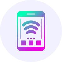 Wi Fi Mobile Interface Icon Minimal Gradient Style vector