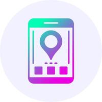 Location Mobile Interface Icon Minimal Gradient Style vector
