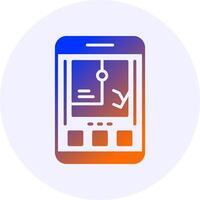 GPS Mobile Interface Icon Minimal Gradient Style vector