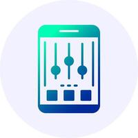 Settings Mobile Interface Icon Minimal Gradient Style Design vector