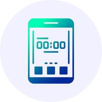 Clock Mobile Interface Icon Minimal Gradient Style vector