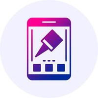 Pin Mobile Interface Icon Minimal Gradient Style vector