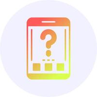 Question mark Mobile Interface Icon Minimal Gradient Style vector