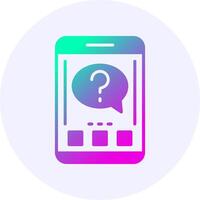 Question Mobile Interface Icon Minimal Gradient Style vector